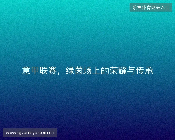 意甲联赛,绿茵场上的荣耀与传承 意甲联赛,绿茵场上的荣耀与传承